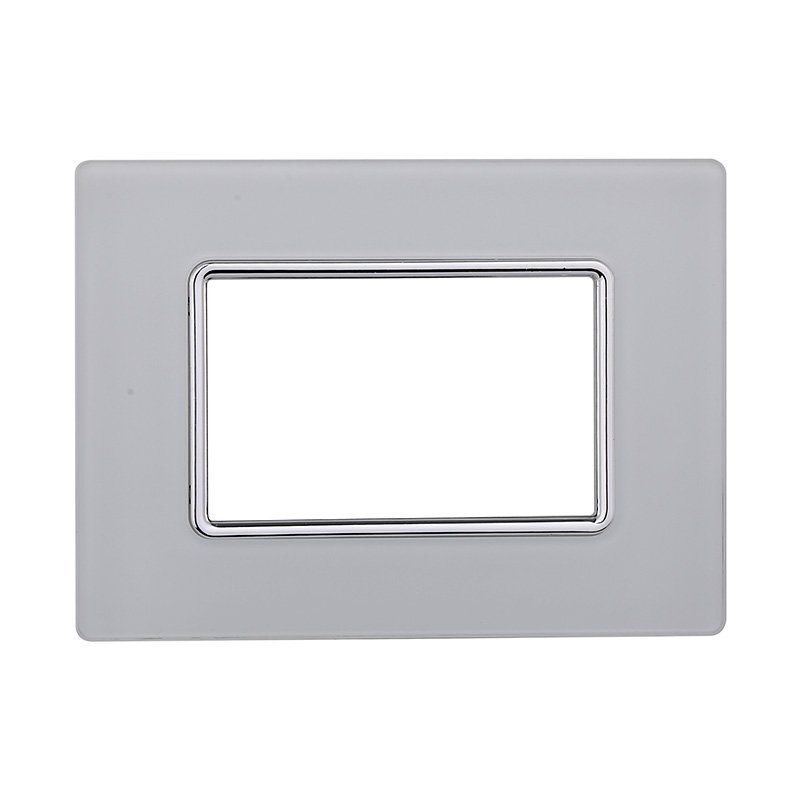 ETTROIT Placca In Vetro Serie Solar 3P Colore Bianco Compatibile Con Bticino Matix