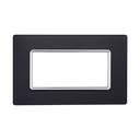 ETTROIT Placca In Vetro Serie Solar 4P Colore Acciaio Scuro Compatibile Con Bticino Matix