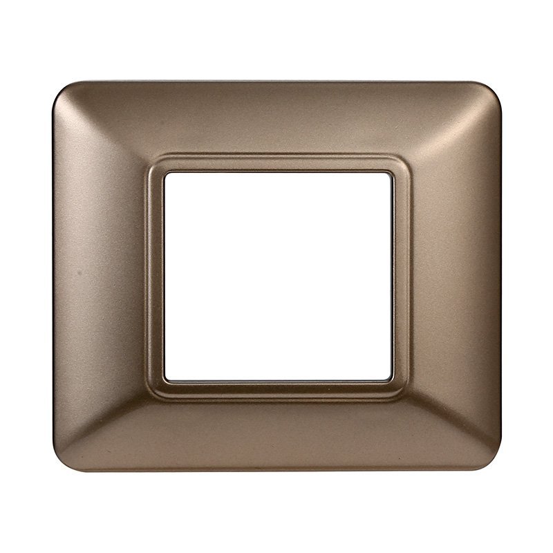 Placca Plastica Serie Solar 2P Colore Bronzo Compatibile Con Bticino Matix