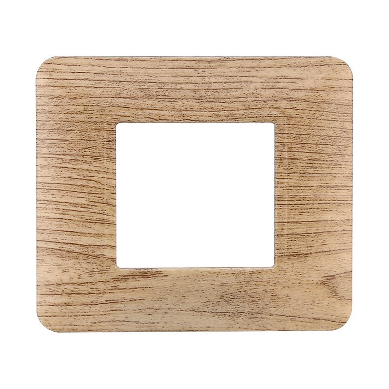 ETTROIT Placca Plastica Serie Solar 2P Colore Legno Chiaro Compatibile Con Bticino Matix