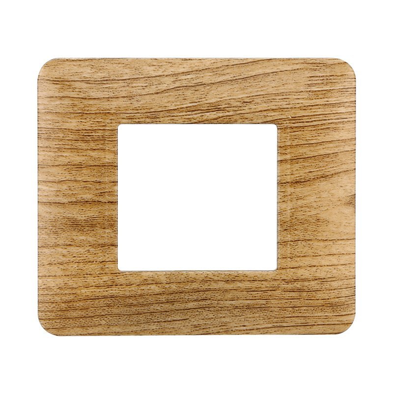 Placca Plastica Serie Solar 2P Colore Legno Scuro Compatibile Con Bticino Matix
