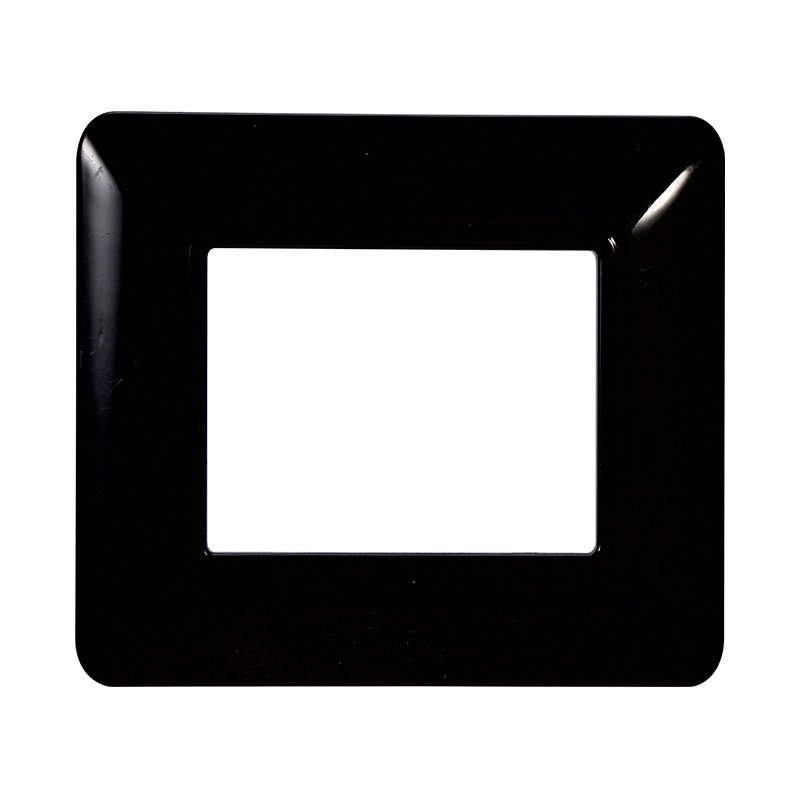 Placca Plastica Serie Solar 2P Colore Nero Compatibile Con Bticino Matix