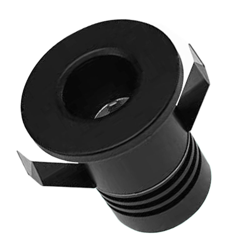 Mini Faretto Led Da Incasso Rotondo 3W 220V 3000K Φ35*H38mm Foro 30mm Carcassa Nera Sostituibile Angolo 15° CRI≥80 UGR≤10 IP20