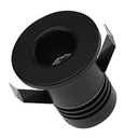 Mini Faretto Led Da Incasso Rotondo 3W 220V 3000K Φ35*H38mm Foro 30mm Carcassa Nera Sostituibile Angolo 15° CRI≥80 UGR≤10 IP20