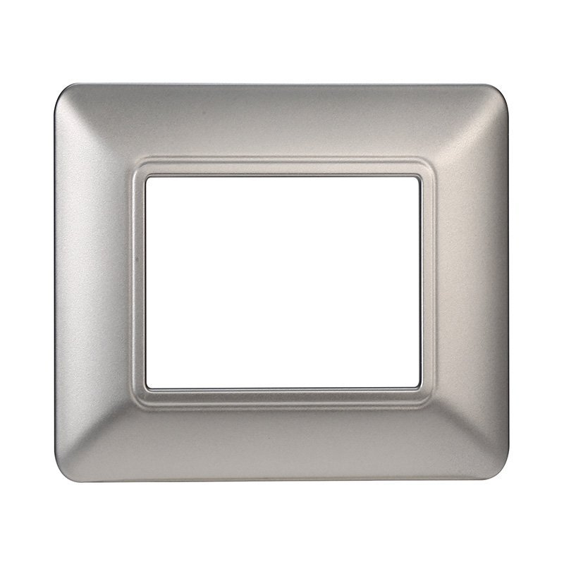 ETTROIT Placca Plastica Serie Solar 2P Colore Silver Compatibile Con Bticino Matix