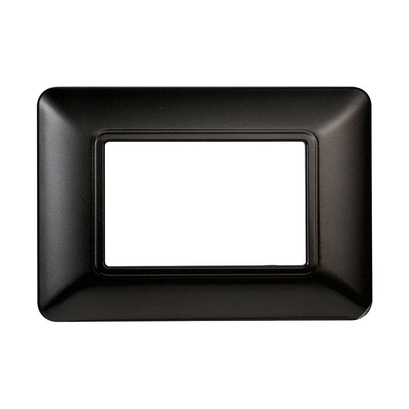 Placca Plastica Serie Solar 3P Colore Acciaio Scuro Compatibile Con Bticino Matix