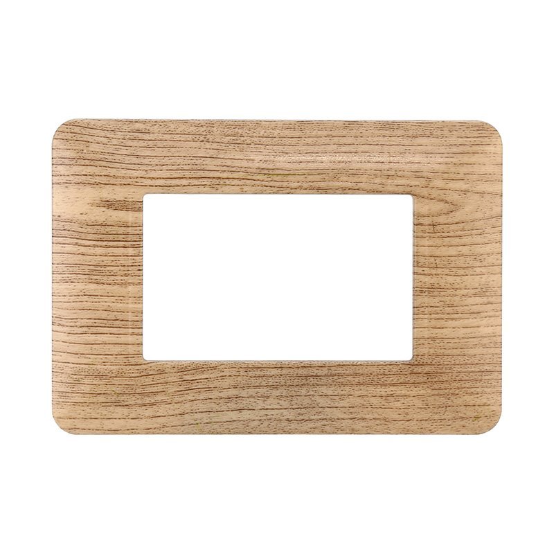 ETTROIT Placca Plastica Serie Solar 3P Colore Legno Chiaro Compatibile Con Bticino Matix