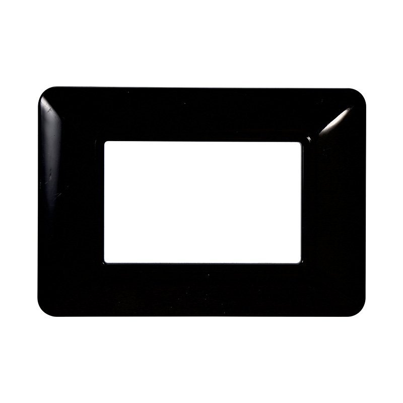 Placca Plastica Serie Solar 3P Colore Nero Compatibile Con Bticino Matix
