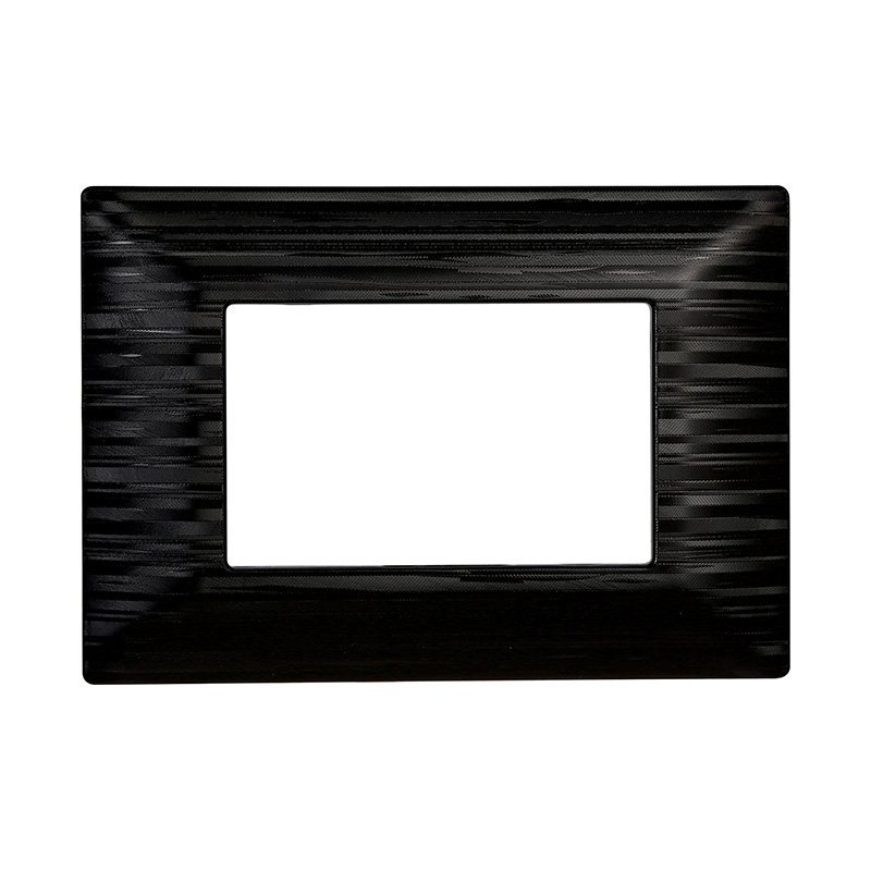 ETTROIT Placca Plastica Serie Solar 3P Colore Nero Satinato Compatibile Con Bticino Matix