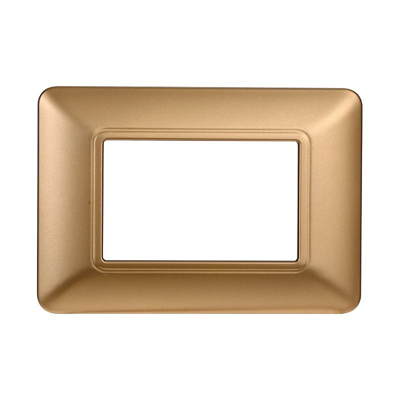 ETTROIT Placca Plastica Serie Solar 3P Colore Oro Compatibile Con Bticino Matix