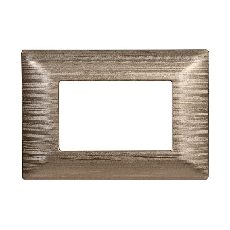 ETTROIT Placca Plastica Serie Solar 3P Colore Oro Satinato Compatibile Con Bticino Matix