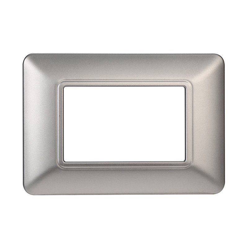 ETTROIT Placca Plastica Serie Solar 3P Colore Silver Compatibile Con Bticino Matix