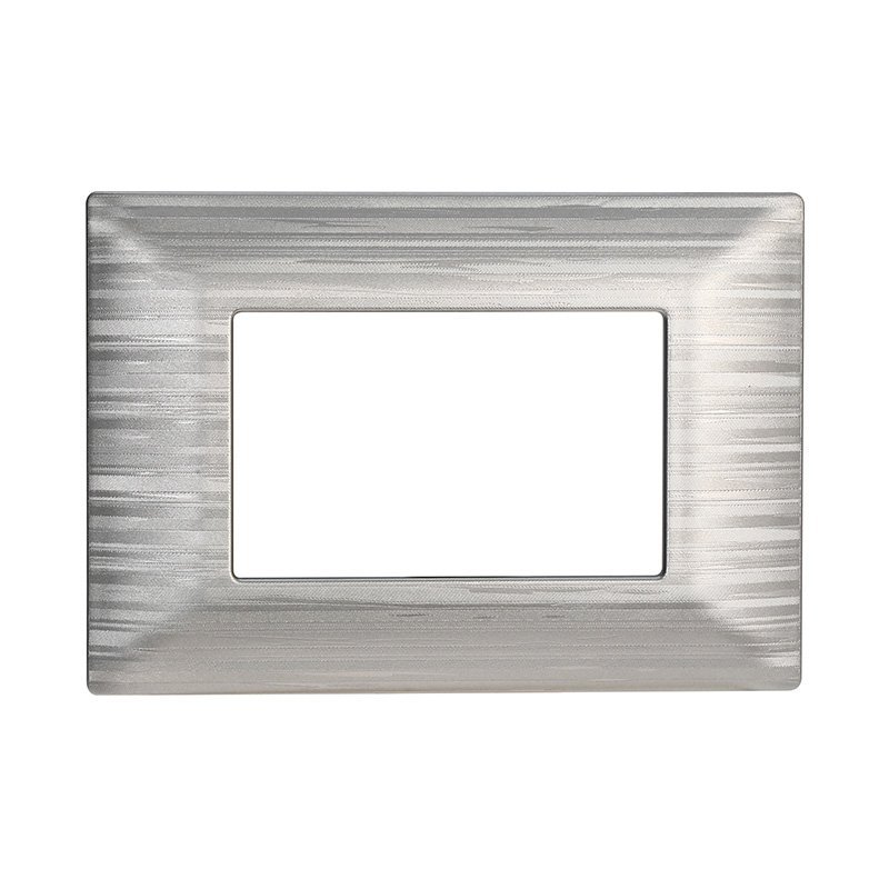 ETTROIT Placca Plastica Serie Solar 3P Colore Silver Satinato Compatibile Con Bticino Matix
