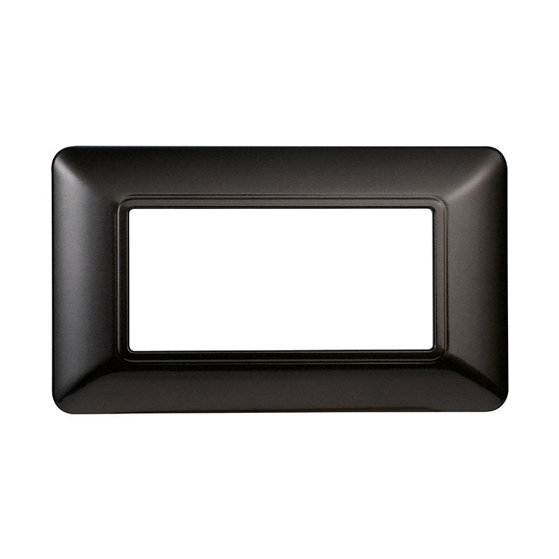 ETTROIT Placca Plastica Serie Solar 4P Colore Acciaio Scuro Compatibile Con Bticino Matix