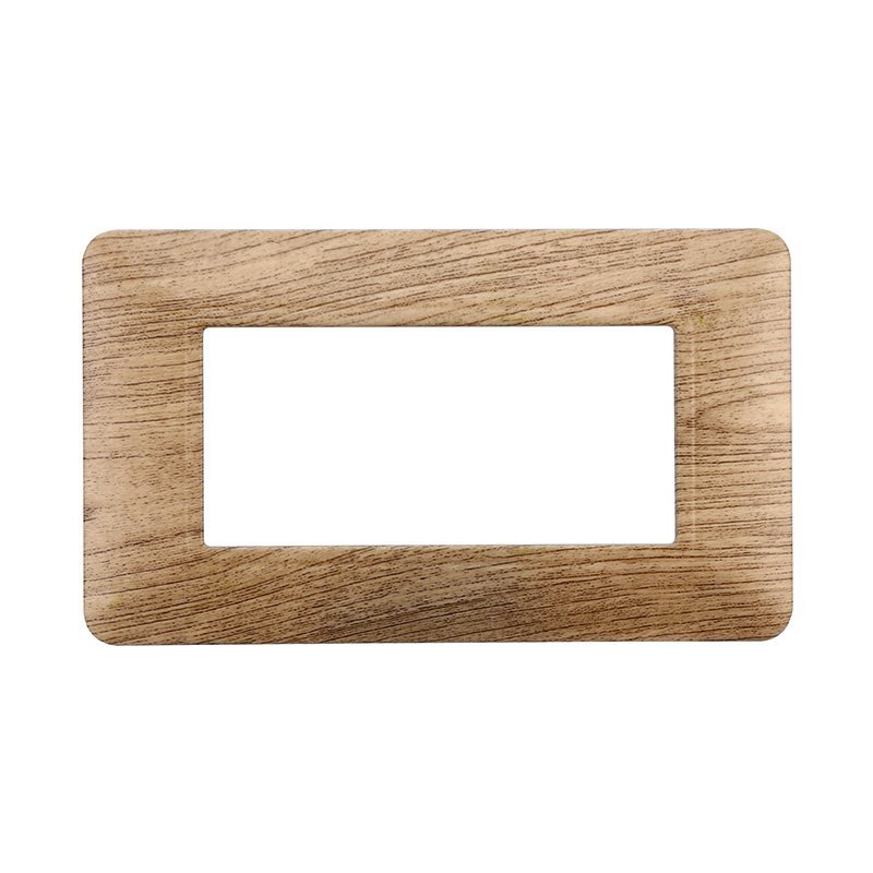 ETTROIT Placca Plastica Serie Solar 4P Colore Legno Chiaro Compatibile Con Bticino Matix