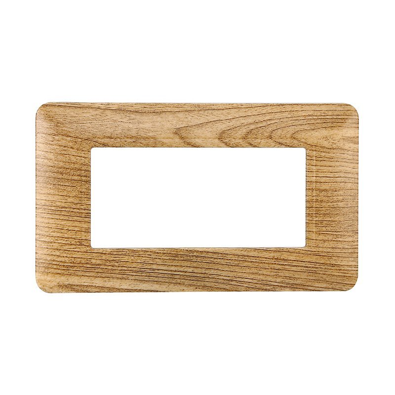ETTROIT Placca Plastica Serie Solar 4P Colore Legno Scuro Compatibile Con Bticino Matix