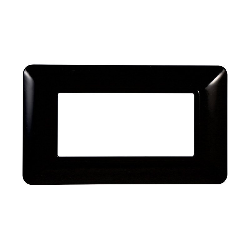 Placca Plastica Serie Solar 4P Colore Nero Compatibile Con Bticino Matix