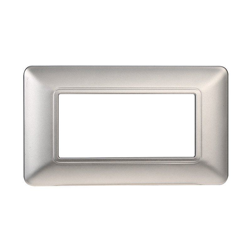 Placca Plastica Serie Solar 4P Colore Silver Compatibile Con Bticino Matix