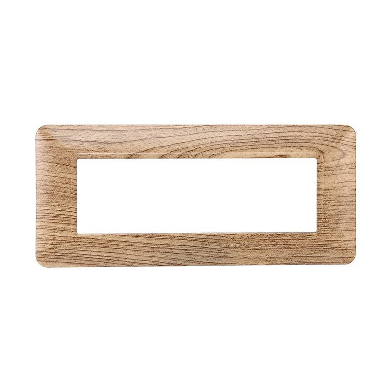 ETTROIT Placca Plastica Serie Solar 6P Colore Legno Chiaro Compatibile Con Bticino Matix