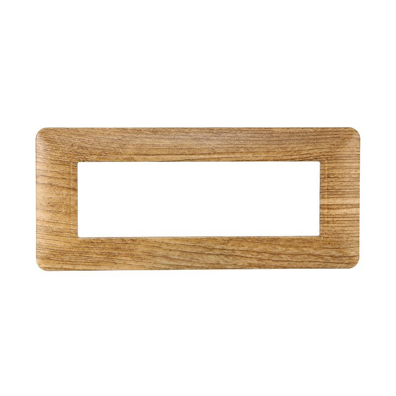 Placca Plastica Serie Solar 6P Colore Legno Scuro Compatibile Con Bticino Matix