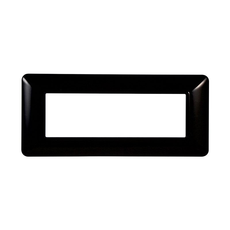Placca Plastica Serie Solar 6P Colore Nero Compatibile Con Bticino Matix