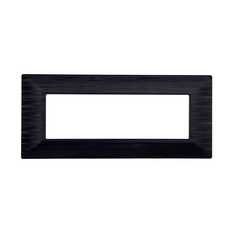 Placca Plastica Serie Solar 6P Colore Nero Satinato Compatibile Con Bticino Matix