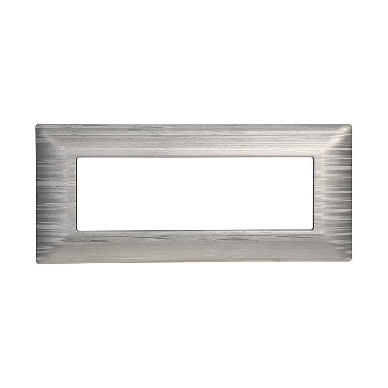 ETTROIT Placca Plastica Serie Solar 6P Colore Silver Satinato Compatibile Con Bticino Matix