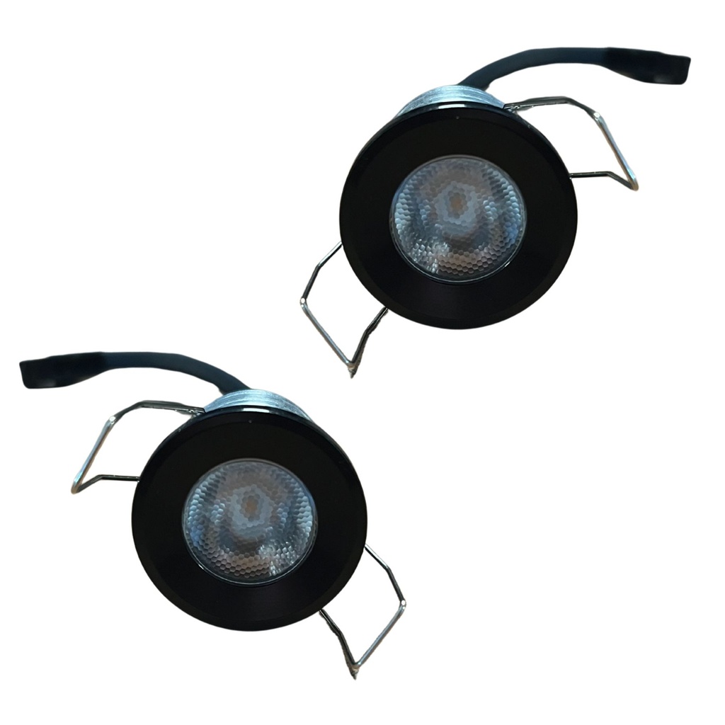 2 Pezzi Mini Faretto Led Da Incasso Rotondo, Carcassa Nera 6000K, 2.5W 220LM 220V, Ø32*29mm, Foro 27mm, Angolo 15° IP20
