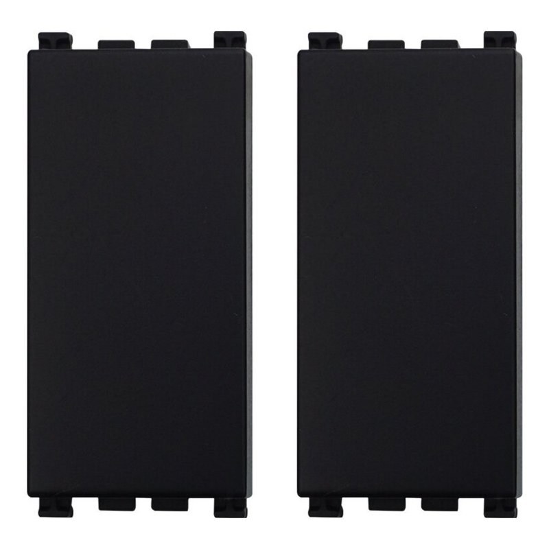 2 Pezzi Copritasti Copriforo Falso Polo 1P Nero Compatibile Con Vimar Arke