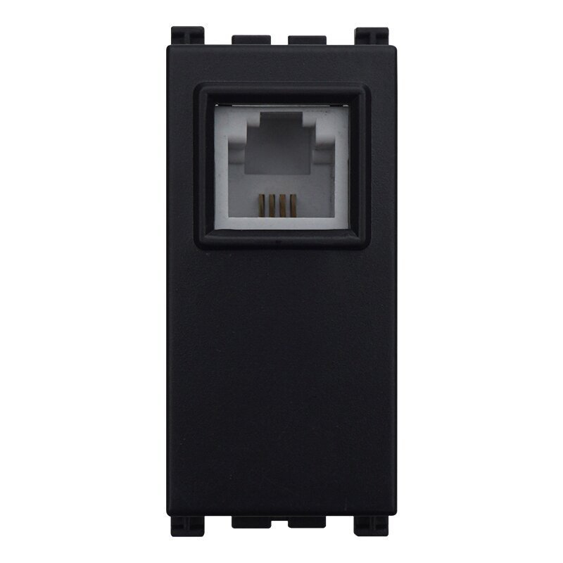 ETTROIT Connettore Telefonica Presa RJ11 Colore Nero Compatibile Con Vimar Arkè