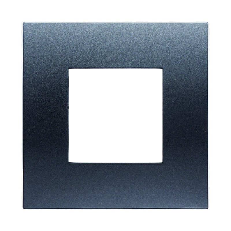 Placca Plastica Serie Venus 2P Colore Acciaio Scuro Compatibile Con Vimar Arke