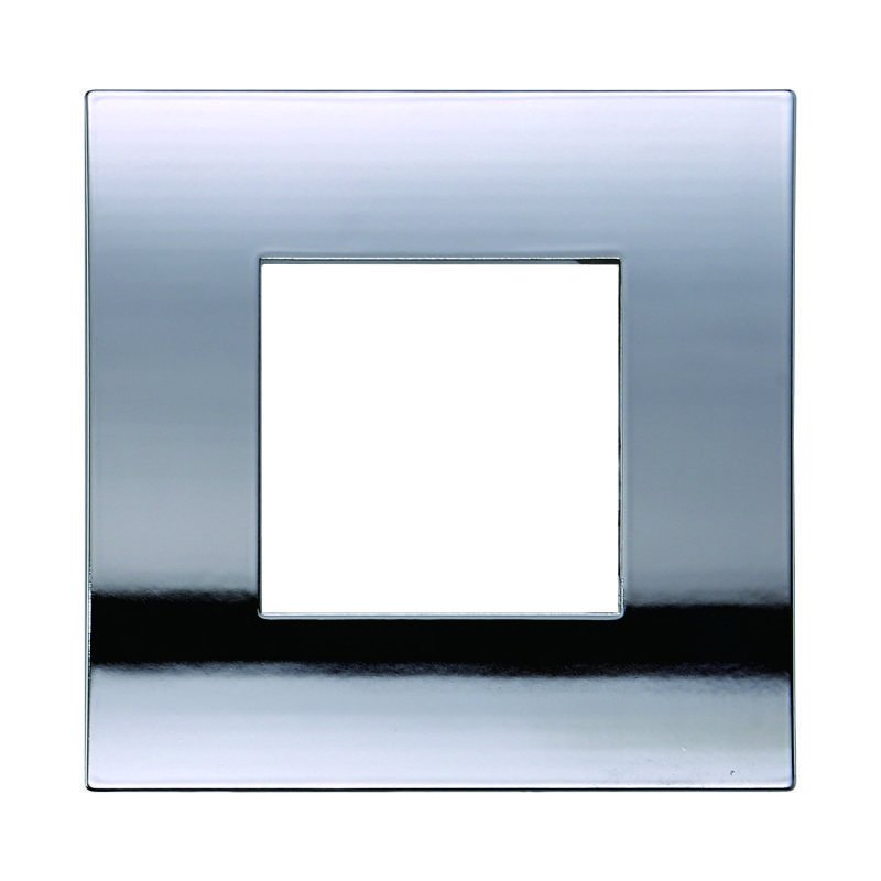 ETTROIT Placca Plastica Serie Venus 2P Colore Cromato Lucido Compatibile Con Vimar Arke