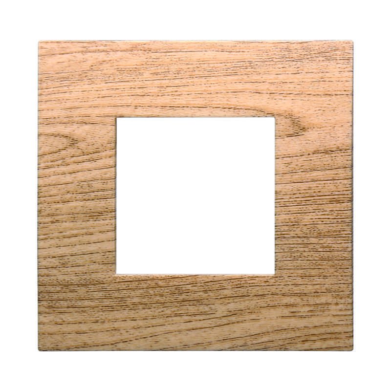 ETTROIT Placca Plastica Serie Venus 2P Colore Legno Scuro Compatibile Con Vimar Arke