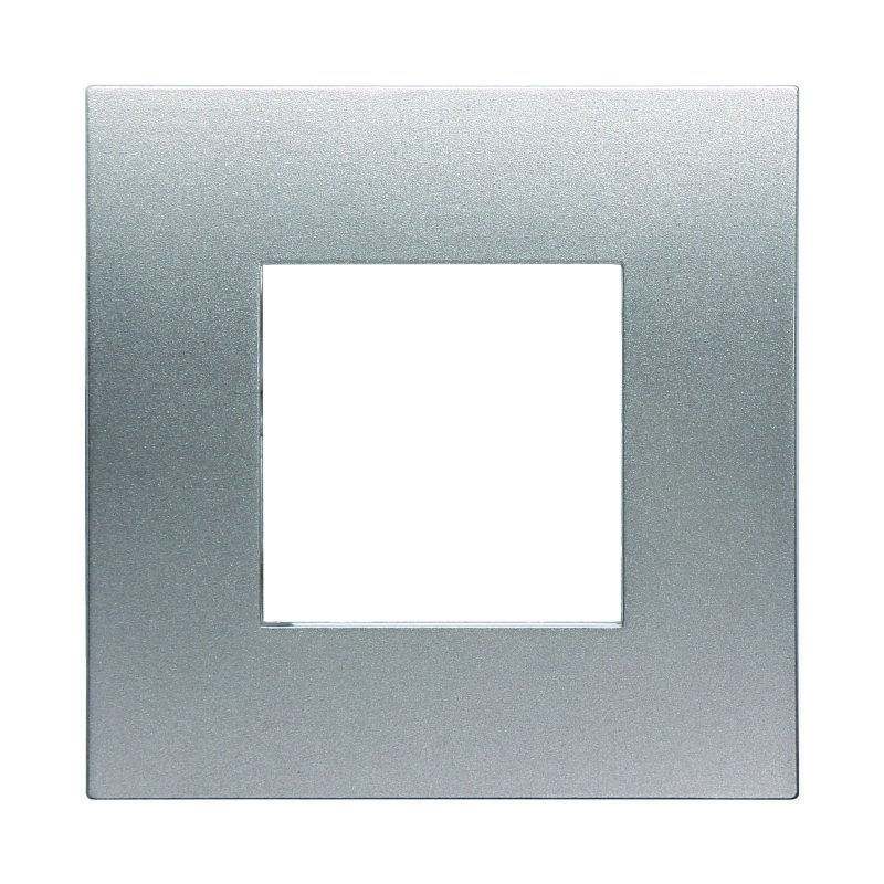 ETTROIT Placca Plastica Serie Venus 2P Colore Titanio Compatibile Con Vimar Arke