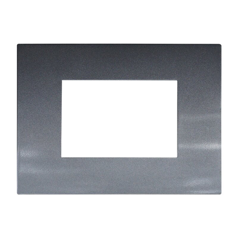 ETTROIT Placca Plastica Serie Venus 3P Colore Acciaio Scuro Compatibile Con Vimar Arke