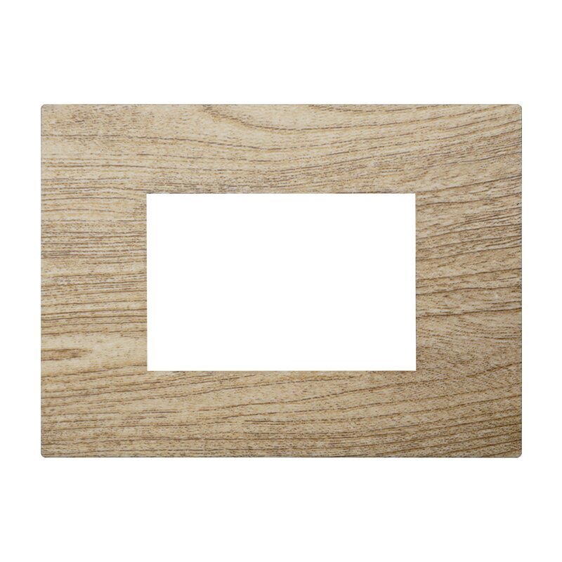 ETTROIT Placca Plastica Serie Venus 3P Colore Legno Scuro Compatibile Con Vimar Arke