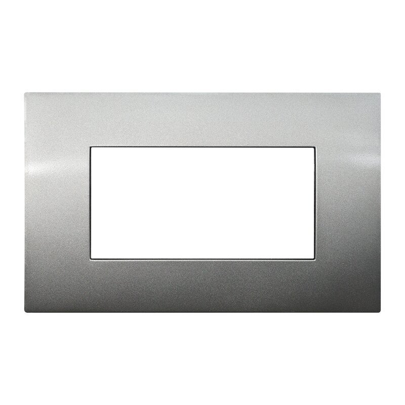 Placca Plastica Serie Venus 4P Colore Titanio Compatibile Con Vimar Arke