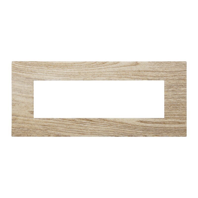 Placca Plastica Serie Venus 7P Colore Legno Scuro Compatibile Con Vimar Arke