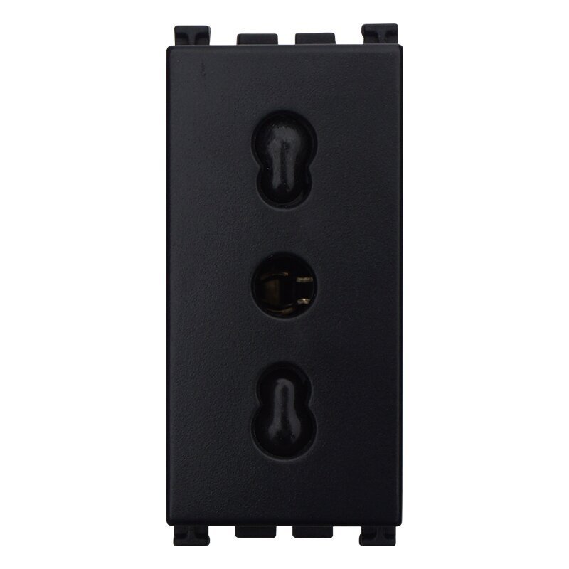 ETTROIT Presa Bipasso Bivalente 2P+T 10/16A Colore Nero Compatibile Con Vimar Arke