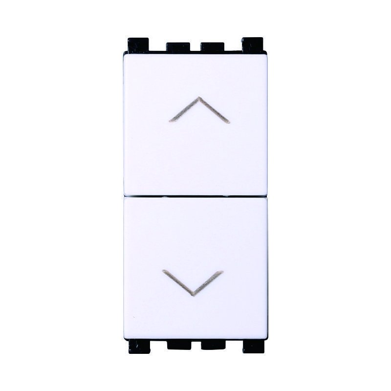 ETTROIT Pulsante Interbloccato Doppio Saliscendi 1P+1P 10A Colore Bianco Compatibile Con Vimar Arke