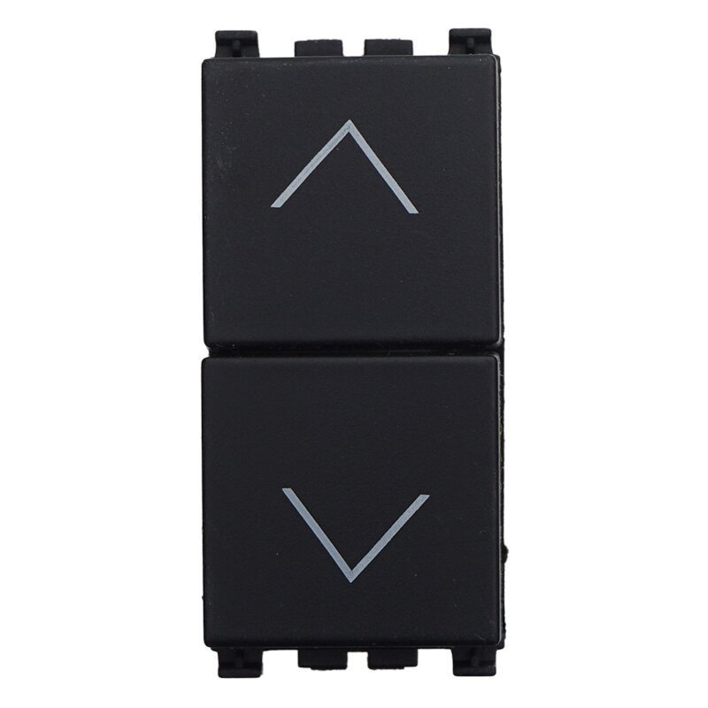Pulsante Saliscendi Commutatore 2P 10A Tapparelle Colore Nero Compatibile Con Vimar Arke