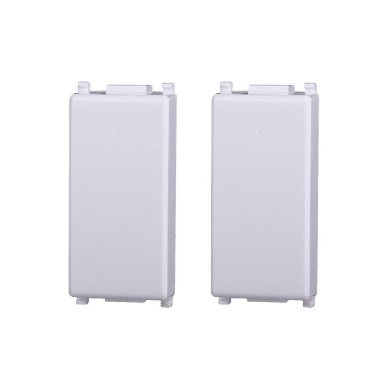 2 Pezzi Copritasti Copriforo Copritasto Falso Polo 1P Bianco Compatibile Con Vimar Plana