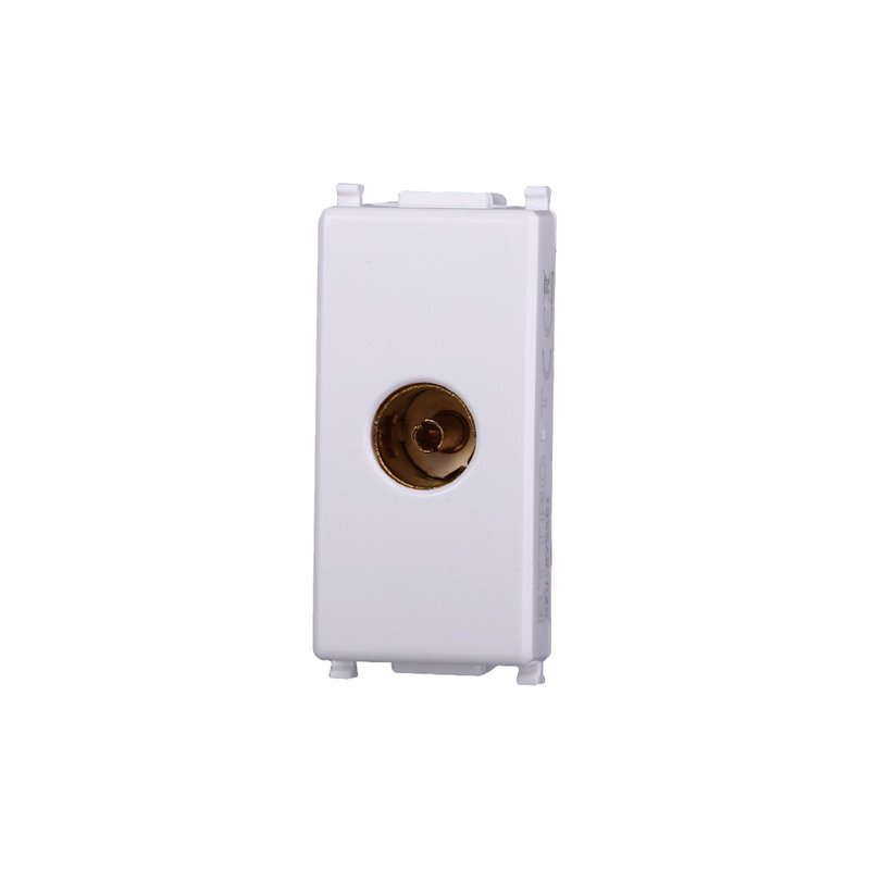 Connettore Presa TV Terminale Femmina Colore BIANCO Compatibile Con Vimar Plana