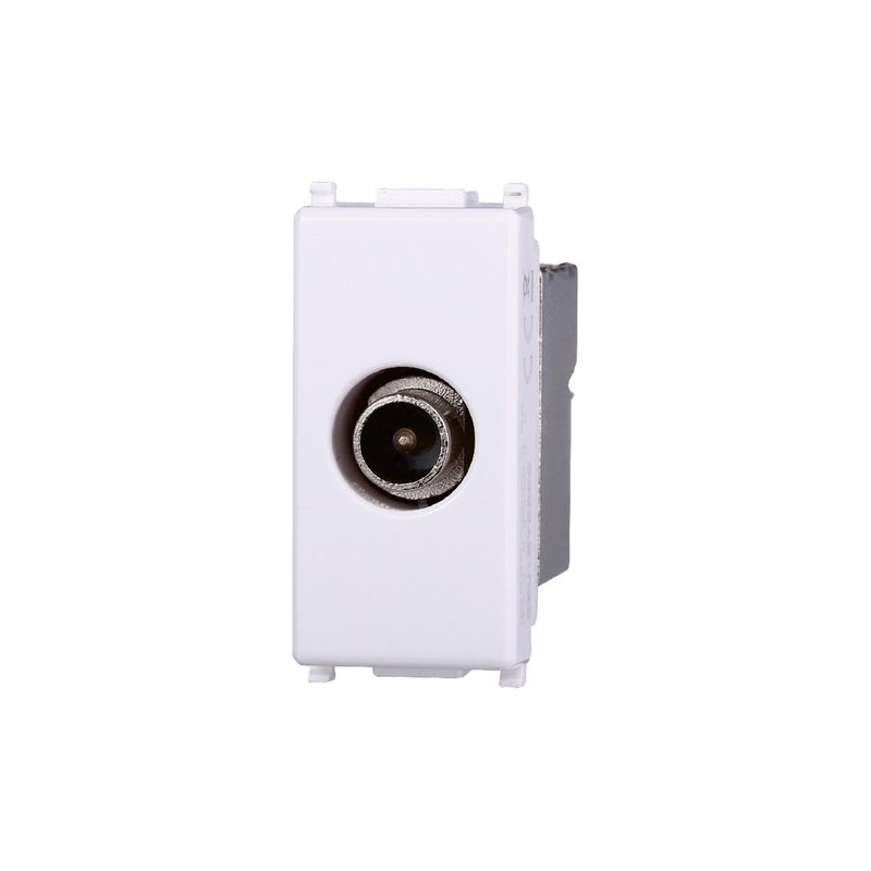Connettore Presa TV Terminale Maschio Colore BIANCO Compatibile Con Vimar Plana