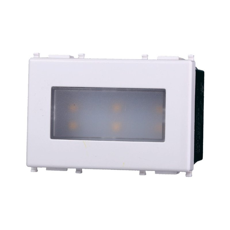 Lampada Led Segnapasso 3P 220V Bianco Caldo 3000K Compatibile Con Vimar Plana