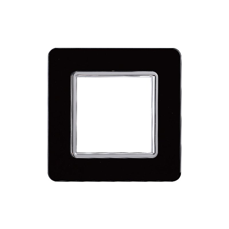 ETTROIT Placca In Vetro Serie Starlight 2P Colore Nero Compatibile Con Vimar Plana