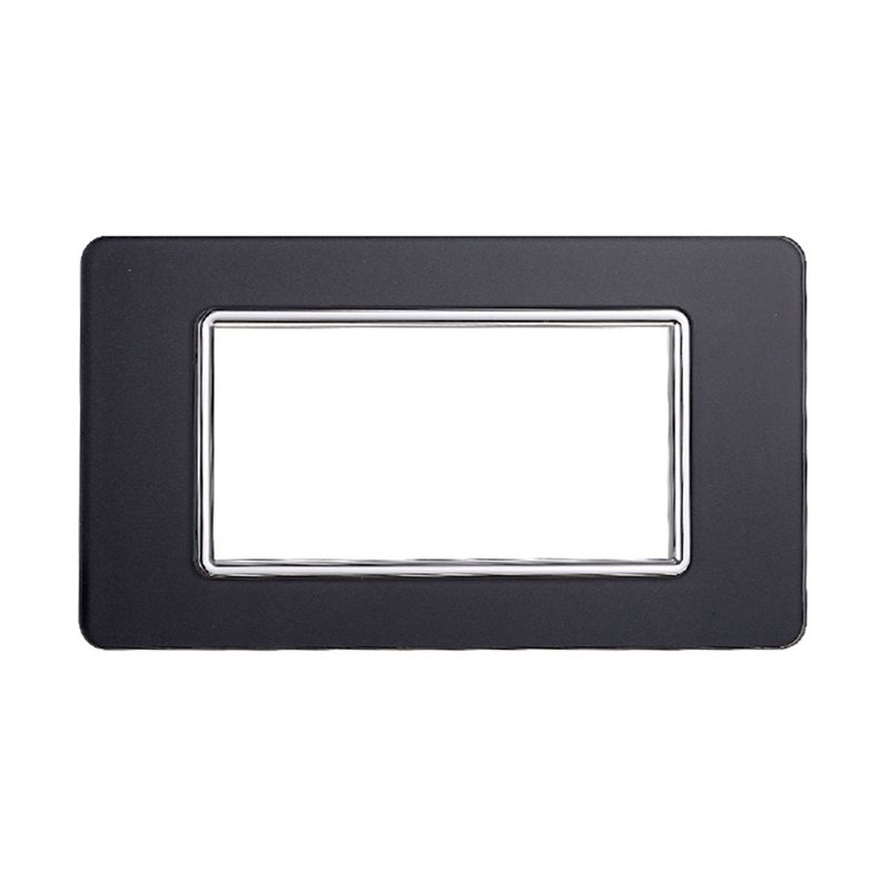ETTROIT Placca In Vetro Serie Starlight 4P Colore Acciaio Scuro Compatibile Con Vimar Plana