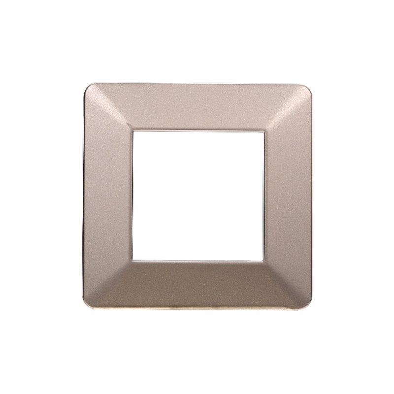 ETTROIT Placca Plastica Serie Starlight 2P Colore Bronzo Compatibile Con Vimar Plana
