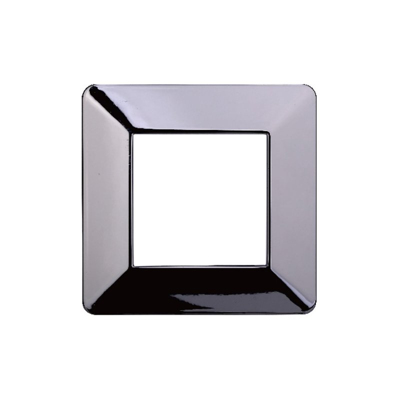 ETTROIT Placca Plastica Serie Starlight 2P Colore Cromato Lucido Compatibile Con Vimar Plana