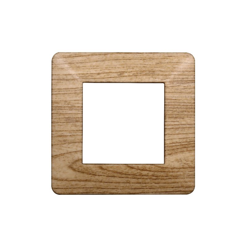 ETTROIT Placca Plastica Serie Starlight 2P Colore Legno Scuro Compatibile Con Vimar Plana